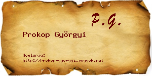 Prokop Györgyi névjegykártya